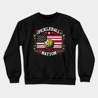 American Flag Pickleball Nation Crewneck Sweatshirt